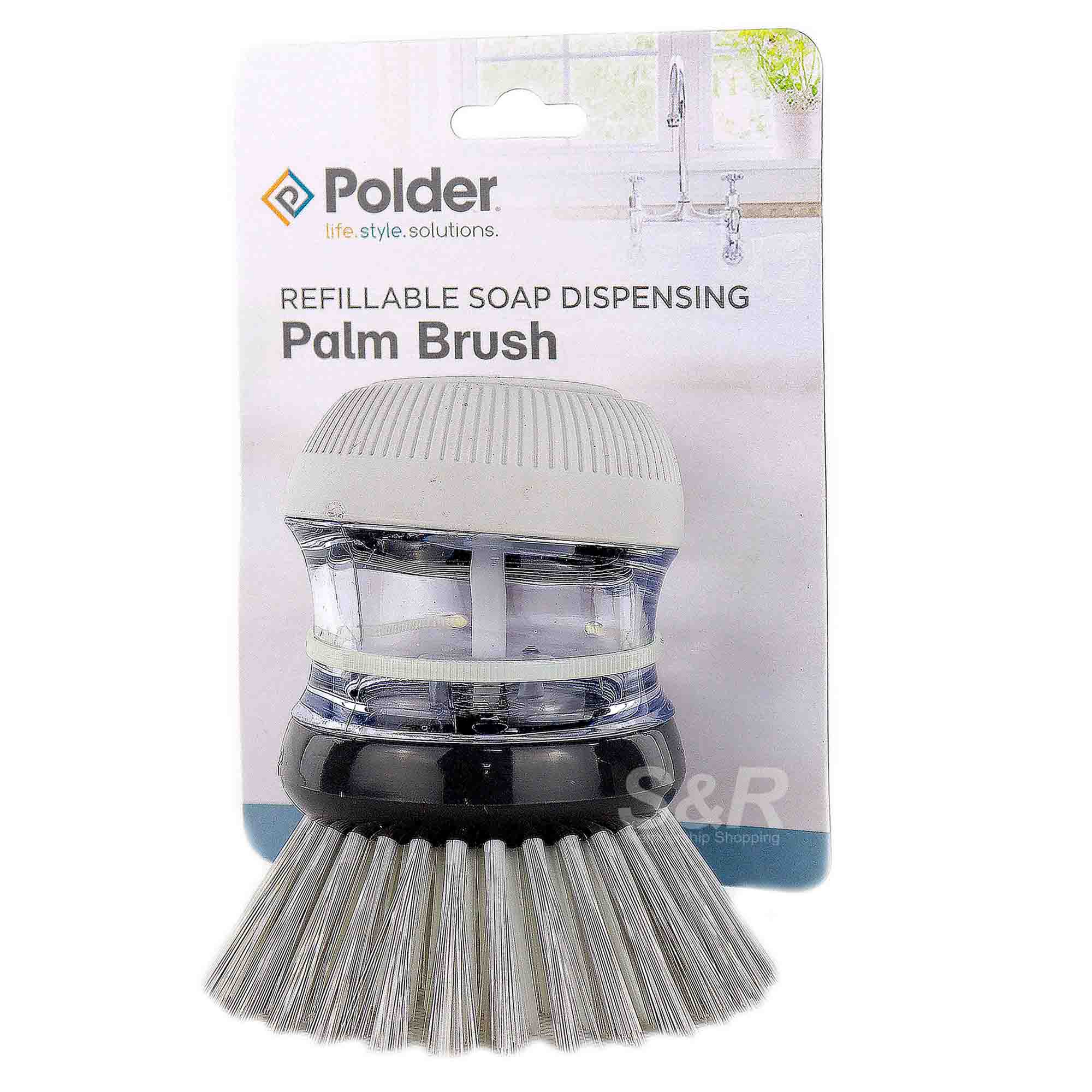 Polder Refillable Soap Dispensing Palm Brush 1pc Polder Refillable Soap Dispensing Palm Brush 1pc